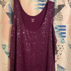 Purple glitter tank top